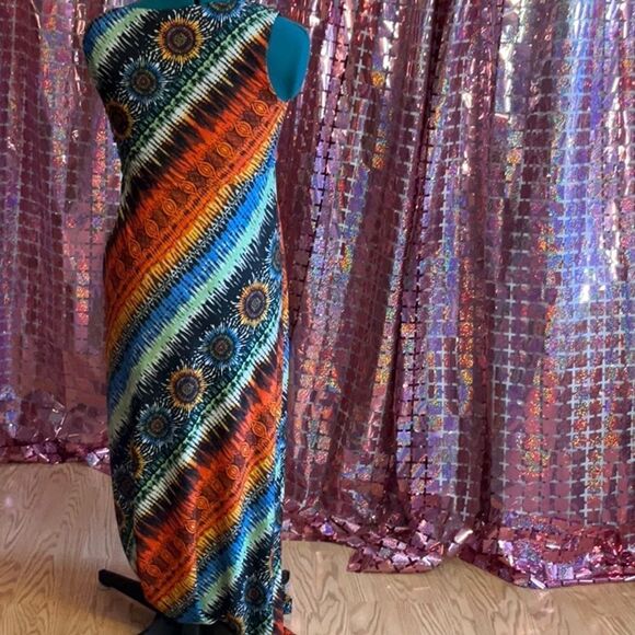 CHICOS tribal print maxi dress in size small - Picture 8 of 11